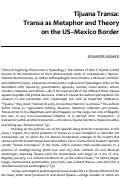 Cover page: Tijuana Transa: Transa as Metaphor and Theory on the US–Mexico Border