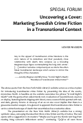 Cover page: Uncovering a Cover: Marketing Swedish Crime Fiction in a Transnational Context