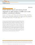Cover page: Cross-reactive serum and memory B-cell responses to spike protein in SARS-CoV-2 and endemic coronavirus infection