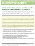 Cover page: Spinal disinhibition: evidence for a hyperpathia phenotype in painful diabetic neuropathy