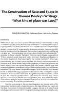 Cover page: The Construction of Race and Space in Thomas Dooley’s Writings: “What kind of place was Laos?”