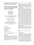 Cover page: The Effect of the FDA VVarning on the Use of Droperidol by U.S. Emergency Physicians