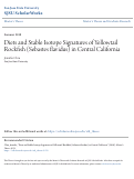 Cover page of Diets and Stable Isotope Signatures of Yellowtail Rockfish (Sebastes flavidus) in Central California