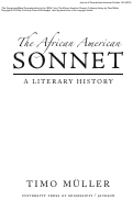 Cover page: The Sonnet and Black Transnationalism in the 1930s