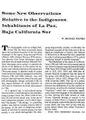 Cover page: Some New Observations Relative to the Indigenous Inhabitants of La Paz, Baja California Sur