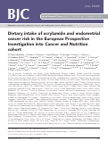 Cover page: Dietary intake of acrylamide and endometrial cancer risk in the European Prospective Investigation into Cancer and Nutrition cohort