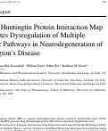 Cover page: Mutant Huntingtin Protein Interaction Map Implicates Dysregulation of Multiple Cellular Pathways in Neurodegeneration of Huntington’s Disease