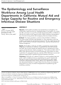 Cover page: The Epidemiology and Surveillance Workforce among Local Health Departments in California: Mutual Aid and Surge Capacity for Routine and Emergency Infectious Disease Situations