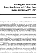Cover page: Owning the Revolution: Race, Revolution, and Politics from Havana to Miami, 1959–1963