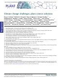 Cover page: Climate change challenges, plant science solutions