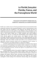 Cover page: <em>La Floride française</em>: Florida, France, and the Francophone World