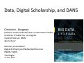 Cover page: Data, Digital Scholarship, and DANS