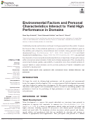 Cover page: Environmental Factors and Personal Characteristics Interact to Yield High Performance in Domains
