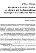 Cover page: Reception, Circulation, Desire: Liv Ullmann and the Transnational Journeys of a Scandinavian Actress