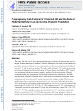 Cover page: Prepregnancy Risk Factors for Preterm Birth and the Role of Maternal Nativity in a Low-Income, Hispanic Population