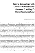 Cover page: Techno-Orientalism with Chinese Characteristics: Maureen F. McHugh’s <em>China Mountain Zhang</em>
