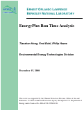 Cover page: EnergyPlus Run Time Analysis