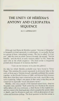 Cover page: The Unity of Hérédia’s Antony and Cleopatra Sequence