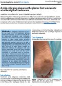 Cover page: A pink enlarging plaque on the plantar foot: amelanotic acral lentiginous melanoma