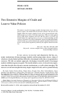 Cover page: Two Extensive Margins of Credit and Loan‐to‐Value Policies