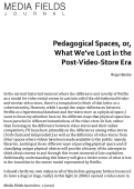 Cover page: Pedagogical Spaces, or, What We’ve Lost in the Post-Video-Store Era