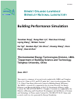 Cover page: Building Performance Simulation