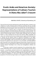 Cover page: Exotic Arabs and American Anxiety: Representations of Culinary Tourism in Diana Abu-Jaber's Crescent