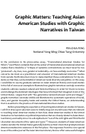 Cover page: Graphic Matters: Teaching Asian American Studies with Graphic Narratives in Taiwan