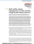 Cover page: Elafin inhibits obesity, hyperglycemia, and liver steatosis in high-fat diet-treated male mice