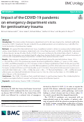 Cover page: Impact of the COVID-19 pandemic on emergency department visits for genitourinary trauma