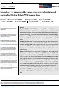 Cover page: Interobserver agreement between emergency clinicians and nurses for Clinical Opiate Withdrawal Scale