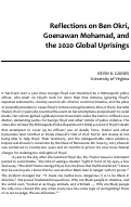 Cover page: Reflections on Ben Okri, Goenawan Mohamad, and the 2020 Global Uprisings