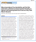 Cover page: Macroinvertebrate Prey Availability and Fish Diet Selectivity in Relation to Environmental Variables in Natural and Restoring North San Francisco Bay Tidal Marsh Channels