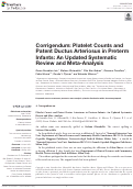 Cover page: Corrigendum: Platelet Counts and Patent Ductus Arteriosus in Preterm Infants: An Updated Systematic Review and Meta-Analysis