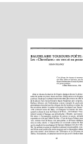 Cover page: Baudelaire toujours poète : Les « Chevelures » en vers et en prose