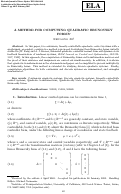 Cover page: A method for computing quadratic Brunovsky forms