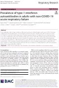 Cover page: Prevalence of type-1 interferon autoantibodies in adults with non-COVID-19 acute respiratory failure