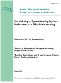Cover page: Data Mining of Space Heating System Performance in Affordable Housing: