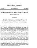 Cover page: State Punishment and Private Prisons