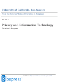 Cover page of Privacy &amp; Information Technology Syllabus, Fall 2017, UCLA