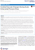 Cover page: Cerebral Vascular Changes During Acute Intracranial Pressure Drop