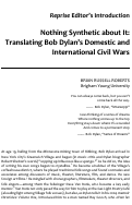 Cover page: Nothing Synthetic about It: Translating Bob Dylan’s Domestic and International Civil Wars