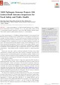 Cover page: 100K Pathogen Genome Project: 306 Listeria Draft Genome Sequences for Food Safety and Public Health