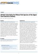 Cover page: Gill Net Selectivity for Fifteen Fish Species of the Upper San Francisco Estuary