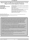Cover page: Buprenorphine for High-dose Tramadol Dependence: A Case Report of Successful Outpatient Treatment