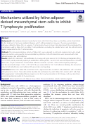Cover page: Mechanisms utilized by feline adipose-derived mesenchymal stem cells to inhibit T lymphocyte proliferation