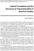 Cover page: Cultural Translation and the Discourse of Transnationalism in American Studies