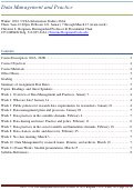 Cover page: Syllabus for Data Management and Practice, Part I, Winter 2016, UCLA Information Studies
