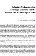 Cover page: Collecting Native America: John Lloyd Stephens and the Rhetorics of Archaeological Value