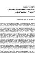 Cover page: Introduction: Transnational American Studies in the "Age of Trump"